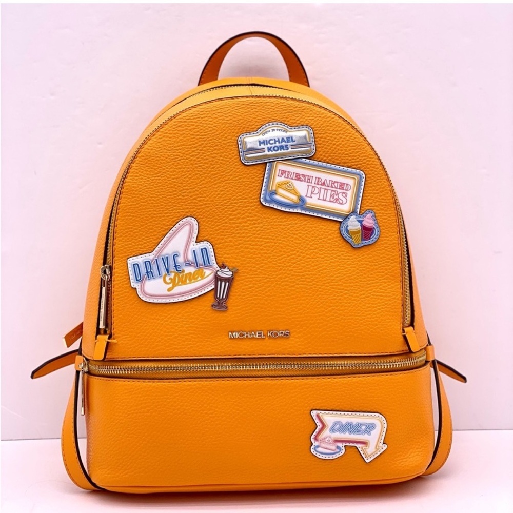 Michael Kors Mustard Backpack with Patches - Picture 7 of 14